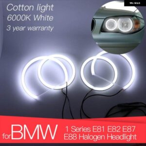 BMW 3 年 LED エンジェルアイキット コットンホワイトリング 1シリーズ E81 E82 E87 E88 ハロゲン ヘッドライト