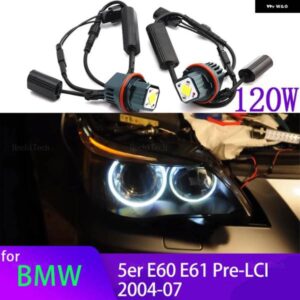 BMW 120ワット LED エンジェルアイリングライト自動ライト 6000K 5シリーズ E60 E61 PRE-LCI 520I 523I 525I 528I 530I 535I 540I 04-07