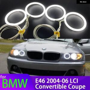 BMW 3シリーズ E46 325CI 330CI コンバーチブル クーペ 2004-06 LCI キセノン ホワイト ヘッドライト リング CCFL エンジェル アイ ライト キット DRL