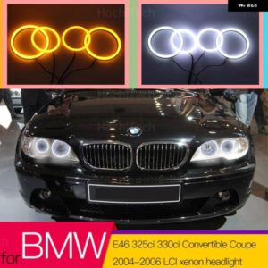 BMW スイッチバック LED エンジェルアイデュアルカラー E46 325CI 330CI コンバーチブルクーペ 2004-2006 LCI キセノン ヘッドライト