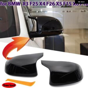 BMW 2X カーボンパターンブラックバックミラー カバー 交換 F25 X3 F26 X4 F15 X5 F16 X6 14-18 M ルックオーバーレイ