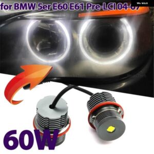 BMW LED エンジェルアイズ マーカー ライト電球ホワイト 5シリーズ E60 E61 PRE-LCI 520I 523I 525I 528I 530I 535I 540I 2004-07
