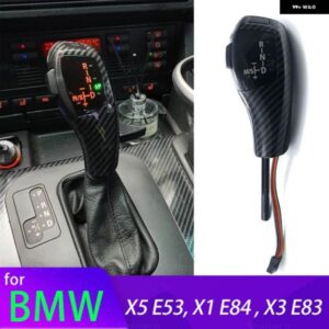 BMW LED ギア シフトノブ 自動ギア シフター レバーハンドル X5 E53 X1 E84 X3 E83 カーボンブラックと