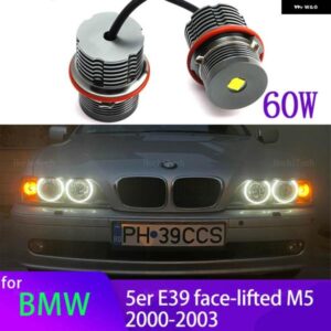 BMW 60ワット CANBUS LED エンジェルアイズ マーカー ライト電球 5シリーズ E39 M5 フェイスリフト 520I 525I 528I 530I 535I 2000-2003