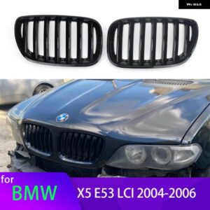 BMW 1ペア M カラー/ グロスブラック フロントバンパー キドニーグリル X5 E53 LCI 2004 2005 2006