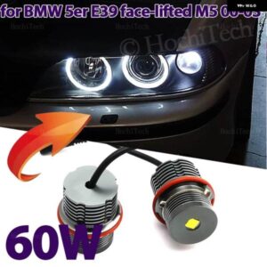 BMW 60ワット WHITELED エンジェルアイリングライト自動ライト 6000K 5シリーズ E39 M5 フェイスリフト 525I 528I 530I 535I 2000-2003
