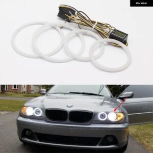BMW ホワイトアンバーデュアルカラーコットン LED エンジェルアイキット リング DRL 3シリーズ E46 セダンツーリングワゴンクーペコンパクト 1998-05