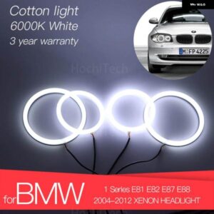 BMW LED エンジェルアイキット コットンホワイトリング 1シリーズ E81 E82 E87 E88 2004-2012 キセノン ヘッドライト