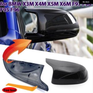 BMW バックミラー サイドウイングミラー カバー キャップカーボンパターンブラック X3M F97 X4M F98 2019-2023 X5M F95 X6M F96 アクセサリー