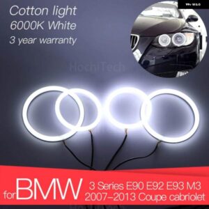 BMW 3 年 LED エンジェル アイズ キット コットン ホワイト リング 3シリーズ E90 E92 E93 M3 2007-13 クーペ カブリオレ