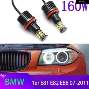 BMW 160ワット ホワイト LED エンジェルアイズ マーカー ライト電球ホワイト 1シリーズ E87 LCI 116I 116D 118D 120I 120D 123D 2008-2011