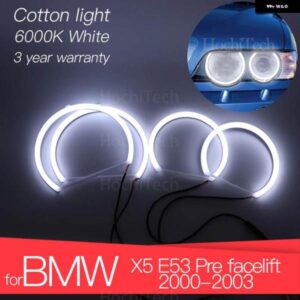 BMW 3 年 LED エンジェル アイズ キット コットン ホワイト リング X5 E53 フェイスリフト前 2000/03/01