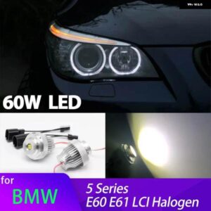 BMW 5シリーズ E60 E61 LCI GEN 545I 550I 535I 530I 520I 07-10 LED マーカー 電球エンジェルアイライト 30ワット 白色電球