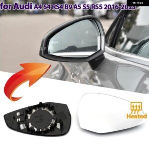 アウディ サイド加熱電気広角ウイングミラー ガラス A4 S4 RS4 RS 4 B9 A5 S5 RS6 RS 5 2016-2023 アクセサリー