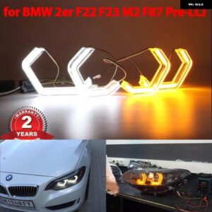 BMW M4 LED エンジェルアイキット リング ヘッドライト ランプ 2シリーズ F22 F23 F87 M2 フェイスリフト前 2012-16 デイライトウインカー