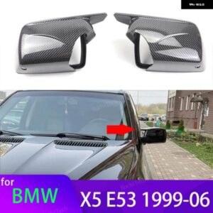 BMW 2024 M ルックミラー カバー X5 E53 1999-2006 交換用バックミラー ケースカバー カーボンルックツール付き
