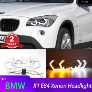 BMW ホワイトイエロー M4 LED エンジェルアイズ リングランプウィンカー ランニングライト DRL X1 X 1 E84 2009-2015 キセノン ヘッドライト