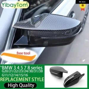 BMW ブライトブラックサイドウイングバックミラー カバー キャップ 3シリーズ G20 G21 G28 320D 330E 330I 340I 2019-2022 M4 LHD RHD