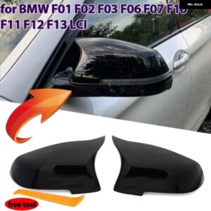 BMW カーボンルックブラックサイドミラー カバー 交換 5 6 7シリーズ F10 F11 F18 F07 F12 F13 F06 F01 F02 LCI アクセサリー