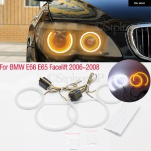BMW SMD LED エンジェルアイ白と黄色 DRL キット E66 E65 フェイスリフト 750I 760I 750LI 760LI 2006-08