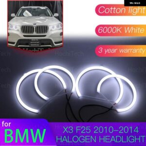 BMW エンジェルアイズ キット 6000L コットンホワイトリングライト X3 F25 2010-14 ハロゲン ヘッドライト