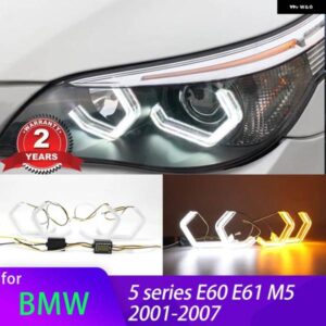 BMW M4 スイッチバック ウィンカーライト リング DRL LED エンジェルアイキット 5シリーズ E60 E61 520I 525I 530I M5 2001-2007