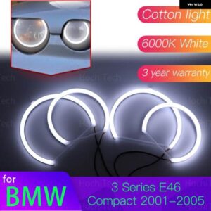 BMW エンジェルアイズ キット 6000L コットンホワイトリングライト 3シリーズ E46 コンパクト 2001/05/01