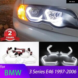 BMW M4 アイコニック LED クリスタル ホワイト エンジェル アイ キット 3シリーズ E46 316I 318I 320I 323I 325I 328I 330I 318D 329D 339D 1997-2006