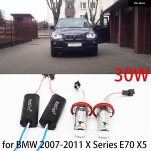 BMW 2 年 ホワイト H8 フリーエラー 30ワット 2000LM LED マーカー 電球 2007-2011 Xシリーズ E70 X5 エンジェルアイズ ライト