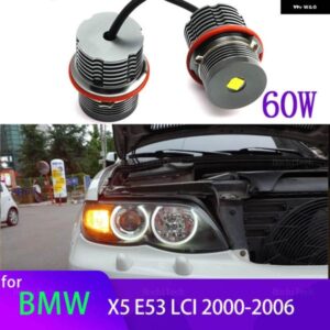 BMW 60ワット CANBUS LED エンジェルアイズ マーカー ライト電球ホワイト X5シリーズ E53 3.0I 4.4I 4.6IS 4.8IS M54 M62 N62 2000-2006