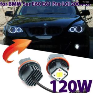 BMW LED 車 エンジェルアイズ マーカー ライト電球 5シリーズ E60 E61 PRE-LCI 520I 523I 525I 528I 530I 535I 540I 2004-2007