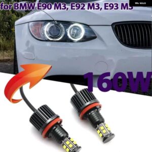 BMW 160ワット ホワイト CANBUS LED エンジェルアイズ マーカー ライト電球 3シリーズ E90 M3 E92 M3 E93 M3 2008-2013