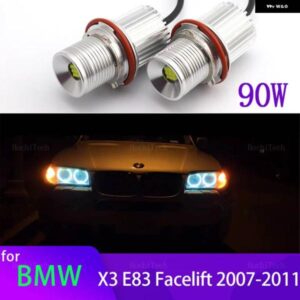 BMW 90ワット LED エンジェルアイズ ライトリング ヘッドライト CANBUS E83 X3 フェイスリフト 2007/11/01