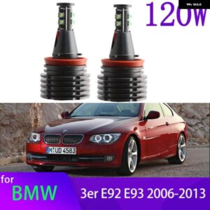 BMW 白色 LED エンジェルアイリング電球ランプ 3シリーズ E92 E93 316I 318I 320I 325I 328I 330I 335I 2006-2013 120ワット H8 LED