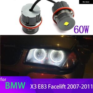 BMW 60ワット 6000 18K エンジェルアイズ マーカー 電球高輝度 ヘッドライト 交換 E83 X3 フェイスリフト 2007-2011