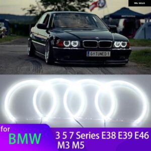 BMW リングエンジェルアイ SMD LED ホワイト 3 5 7シリーズ E36 E46 E39 E38 730IL 735I 320I 530I 540I 131MM 146MM