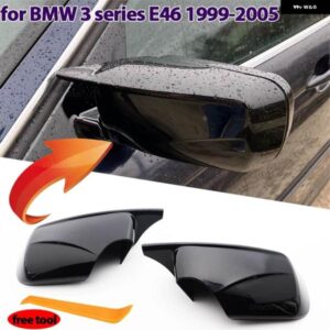 BMW カーボンルックブラックサイドミラー カバー 交換用 E46 316I 318I 318D 320D 320I 323I 325I 328I 330D 330I 1998-2005