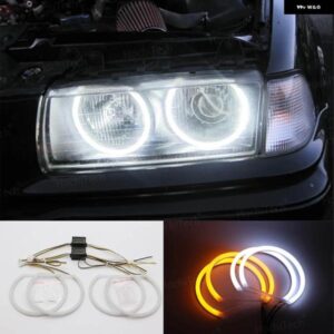 BMW コットン LED エンジェルアイズ リング 3シリーズ E30 E36 M3 333I 325I 323I 316I 318I 325TD 1982-2000 アンバー イエロー オレンジ ホワイト