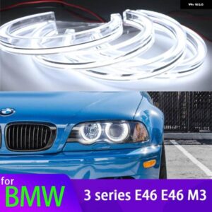 BMW ホース 蹄形 6000K 白色 LED クリスタルエンジェルアイ デイライト 3シリーズ E46 316I 318I 320D 320I 323I 328I 330I 325XI 330D