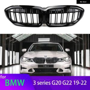 BMW 2個 車 グロスブラック フロントキドニーダブルスラットグリル G20 G21 G28 3シリーズ M3 330I M340I 2020 2021 2022
