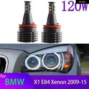 BMW LED エンジェルアイリング ヘッドライト 電球 X1 E84 キセノン ヘッドライト 2009-2015 120ワット H8 LED マーカー デイライト