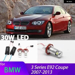BMW 2007-2013 3シリーズ E92 クーペ H8 LED マーカー 電球エンジェルアイライト 30W ホワイト電球