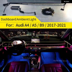 アウディ 32色 ダッシュボード トリム アンビエントライト A4 A5 B9 RS4 RS5 2017-2021 カーコンソール インテリア 装飾ライト RETROKIT