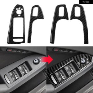 アウディ A4 B8 A5 Q5 ドア窓リフトパネルボタン フレーム トリム ステッカー 2008-16 カーボン