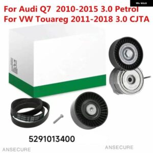 アウディ 3.0 6PK2475 コンプレッサーオルタネーターベルトとベルトテンショナーダンパー Q7 2011-2015 VW トゥアレグ 2011-2018 06E903137AE
