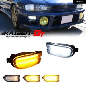 スバル スイッチバック シーケンシャル アンバー ホワイト LED 1156 フロント バンパー ターン シグナル ライト DRL ドライビング ラ