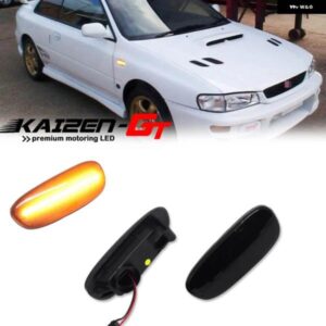 スバル スモーク レンズ シーケンシャル アンバー LED フロント サイド マーカー ターン シグナル ライト 1993-2001 インプレッ
