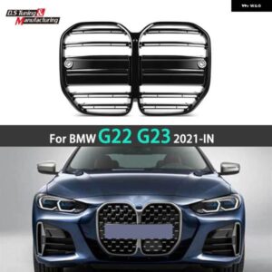BMW ABS フロントバンパー グリル黒キドニーグリル 4シリーズ G22 G23 2021-IN 自動車 アクセサリー ACC なし