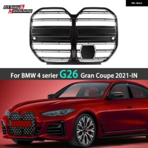 BMW ピアノブラックキドニーバンパー グリル 4シリーズ グランクーペ G26 2021-IN 交換用 ABS フロントグリル