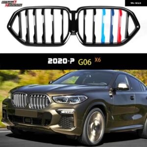 BMW 交換用 レーシンググリル X6 G06 X6M F96 2020 2021 2022 フロントバンパー キドニーフード グリル グロスブラック M カラー